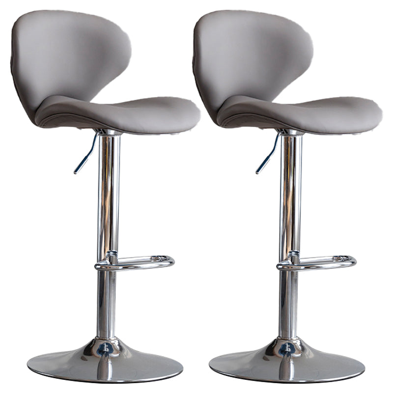 Swivel Adjustable Height Bar Stool Industrial Faux Leather Bar Stool with Footrest