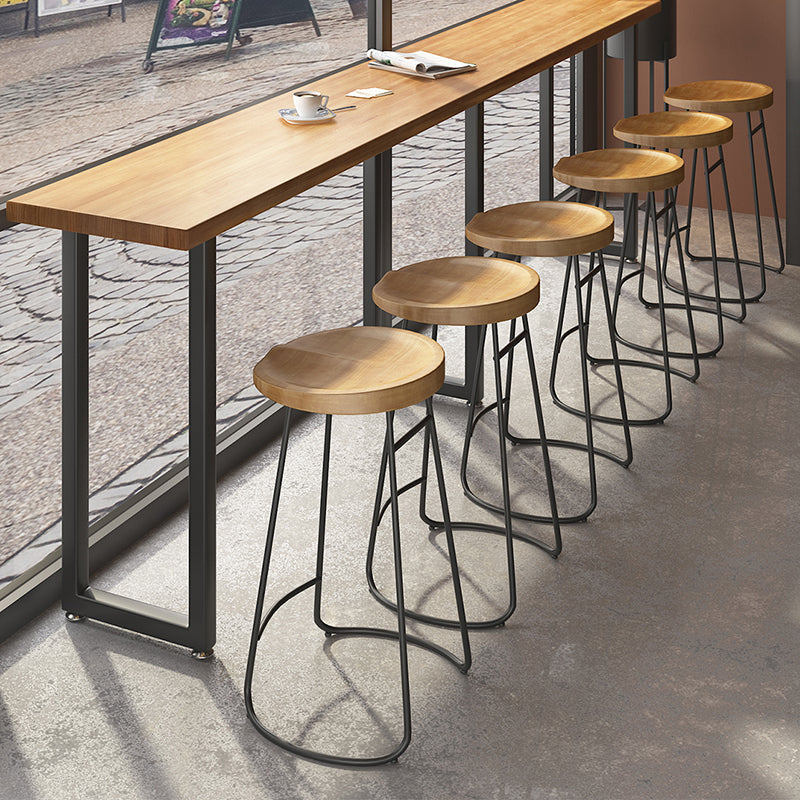 Modern Dining Stools Contoured Seat Bar Stools with Metal Base