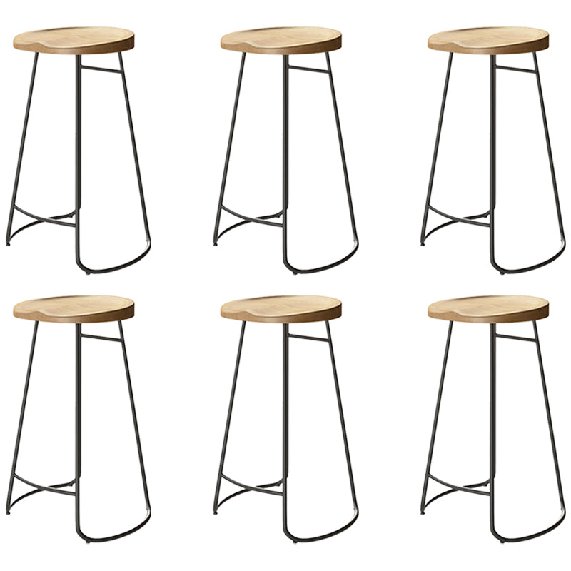 Modern Dining Stools Contoured Seat Bar Stools with Metal Base