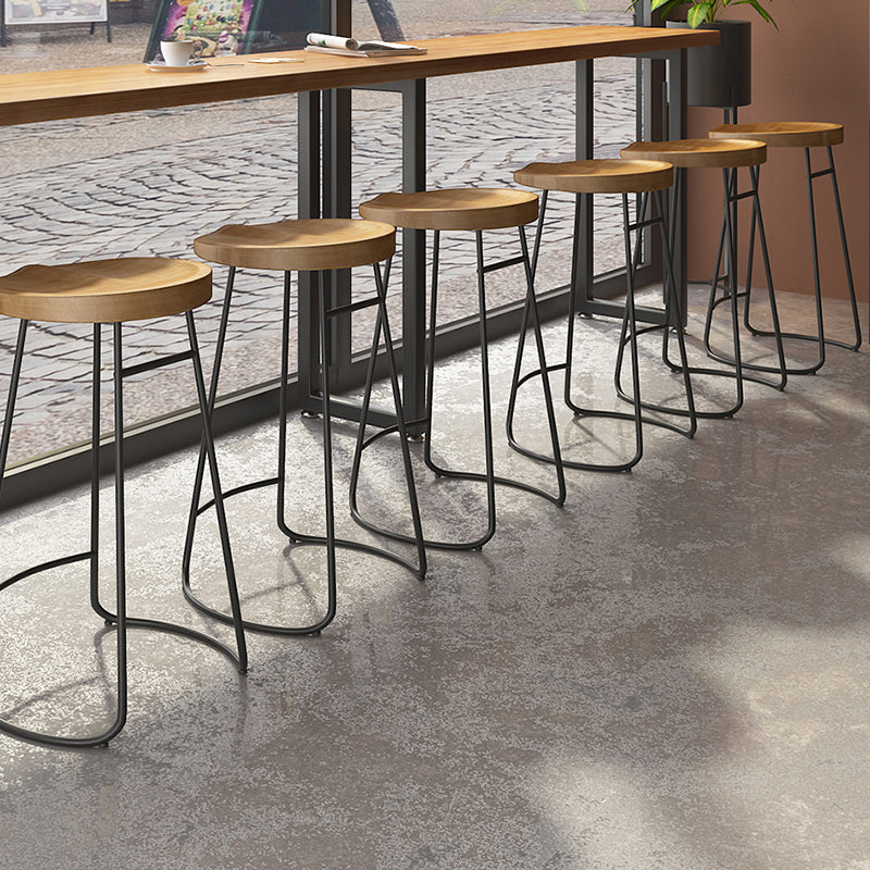 Modern Dining Stools Contoured Seat Bar Stools with Metal Base