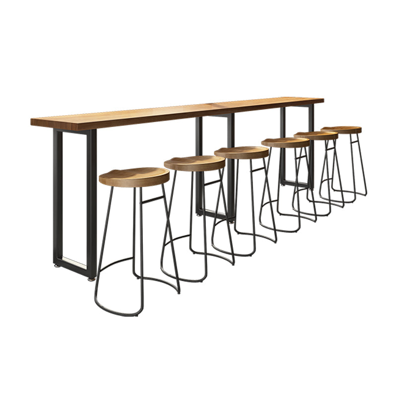 Modern Dining Stools Contoured Seat Bar Stools with Metal Base