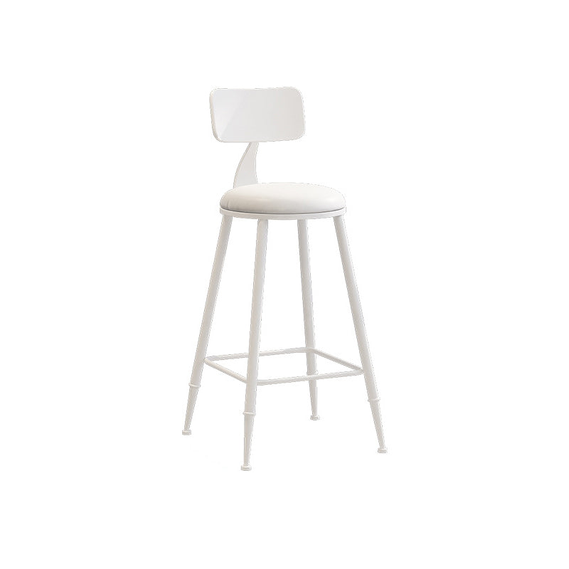 Industrial Iron Bar Stool Bar Height Armless Stool with Cushion