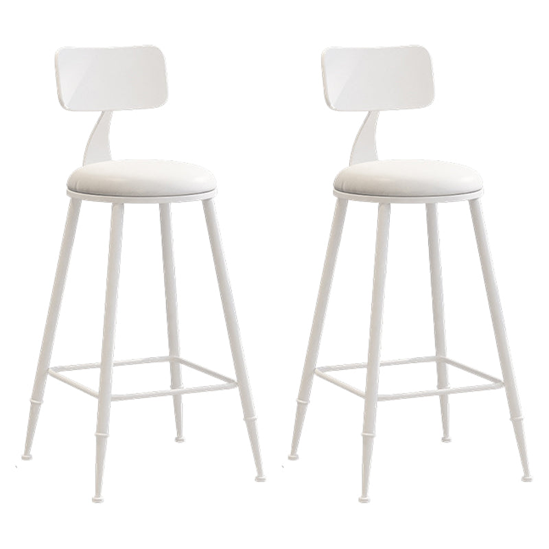 Industrial Iron Bar Stool Bar Height Armless Stool with Cushion
