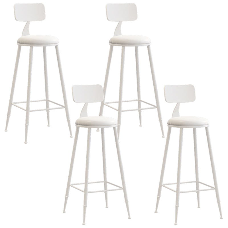 Industrial Iron Bar Stool Bar Height Armless Stool with Cushion