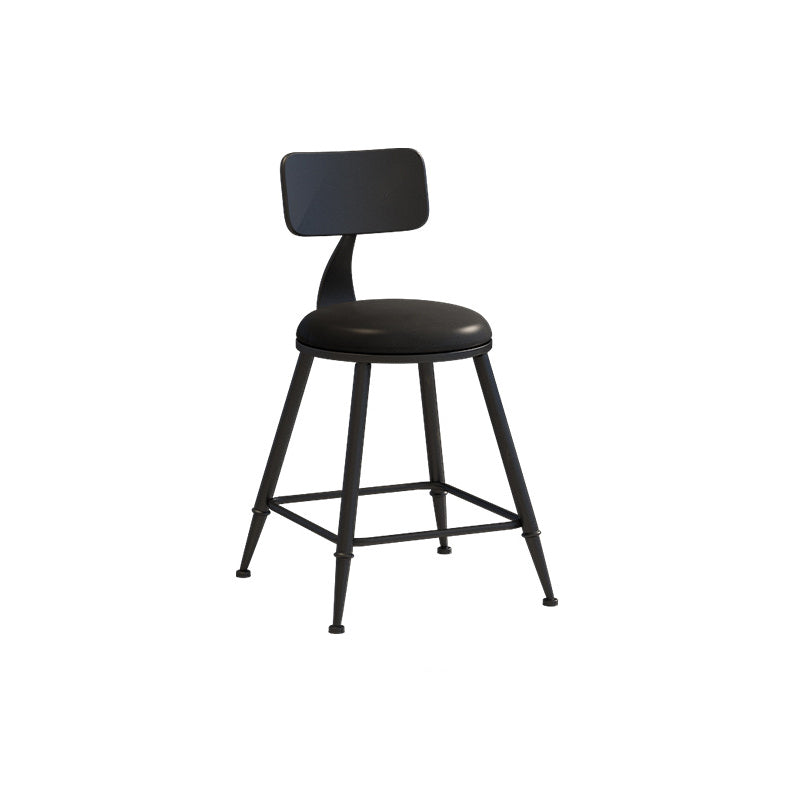 Industrial Iron Bar Stool Bar Height Armless Stool with Cushion