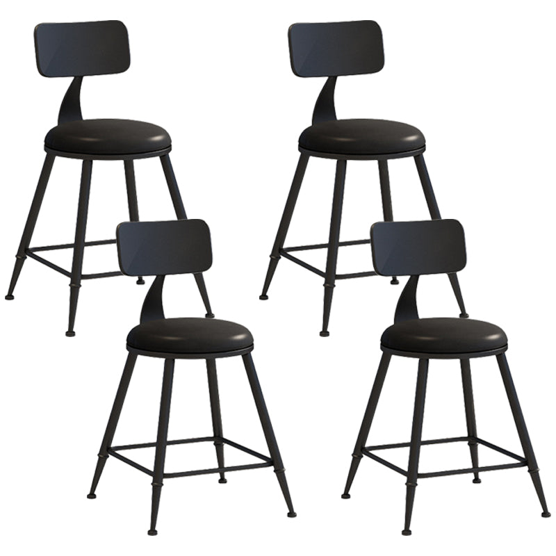 Industrial Iron Bar Stool Bar Height Armless Stool with Cushion
