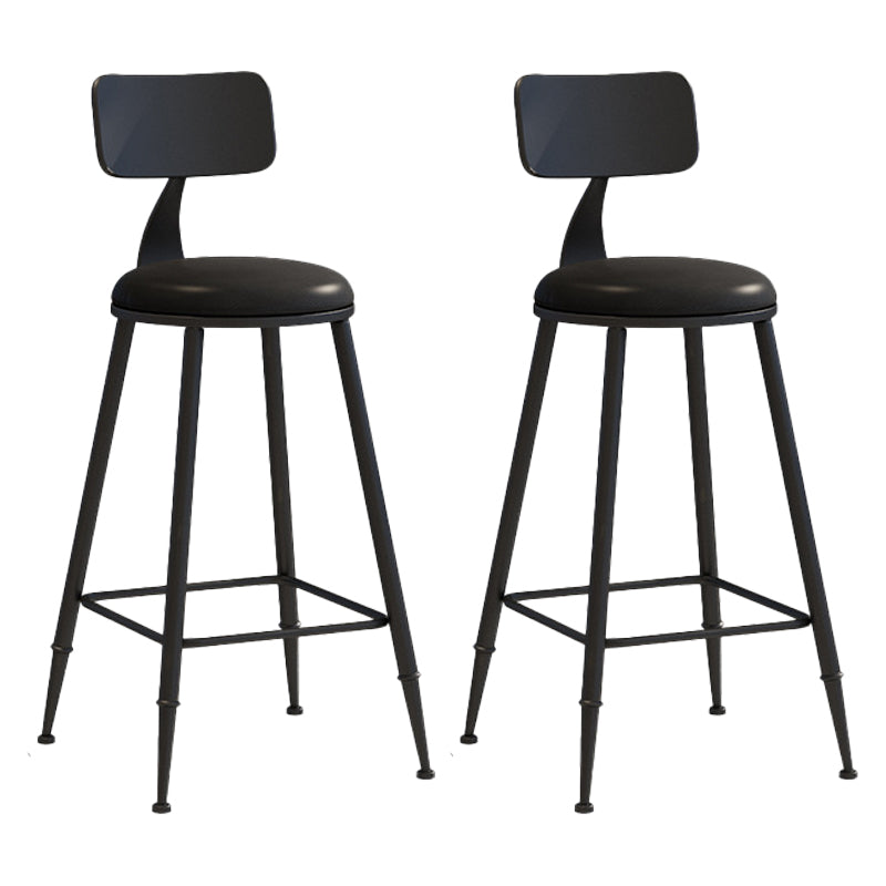 Industrial Iron Bar Stool Bar Height Armless Stool with Cushion