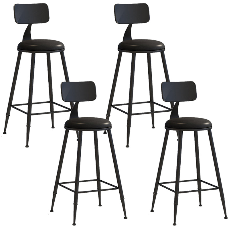 Industrial Iron Bar Stool Bar Height Armless Stool with Cushion