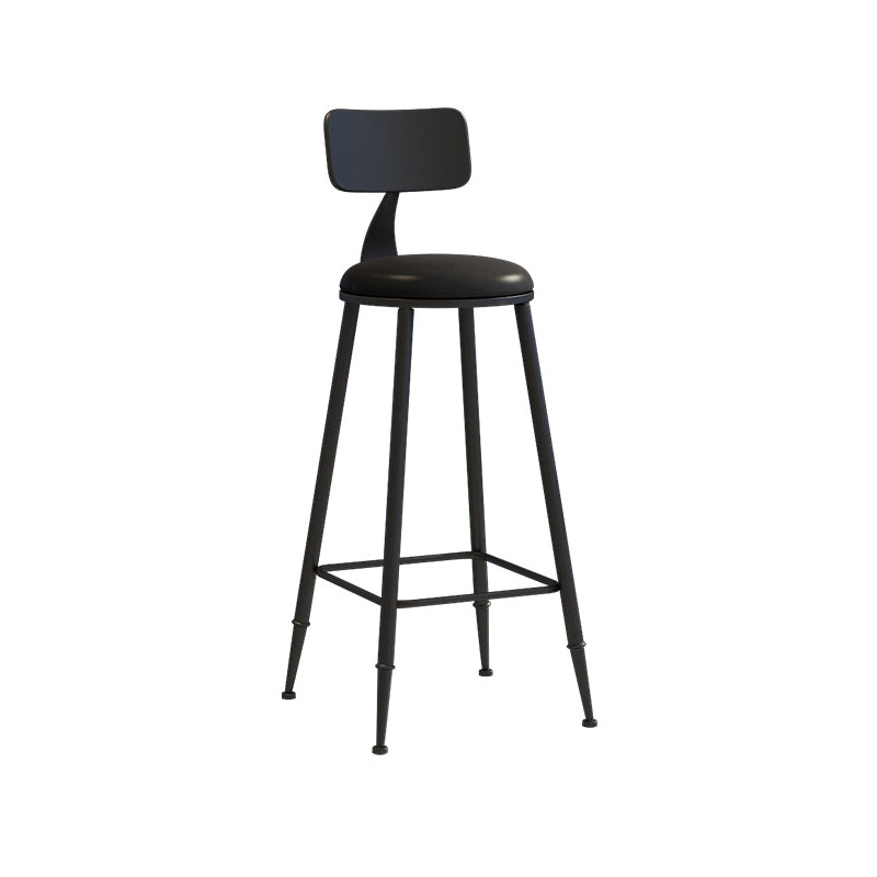 Industrial Iron Bar Stool Bar Height Armless Stool with Cushion
