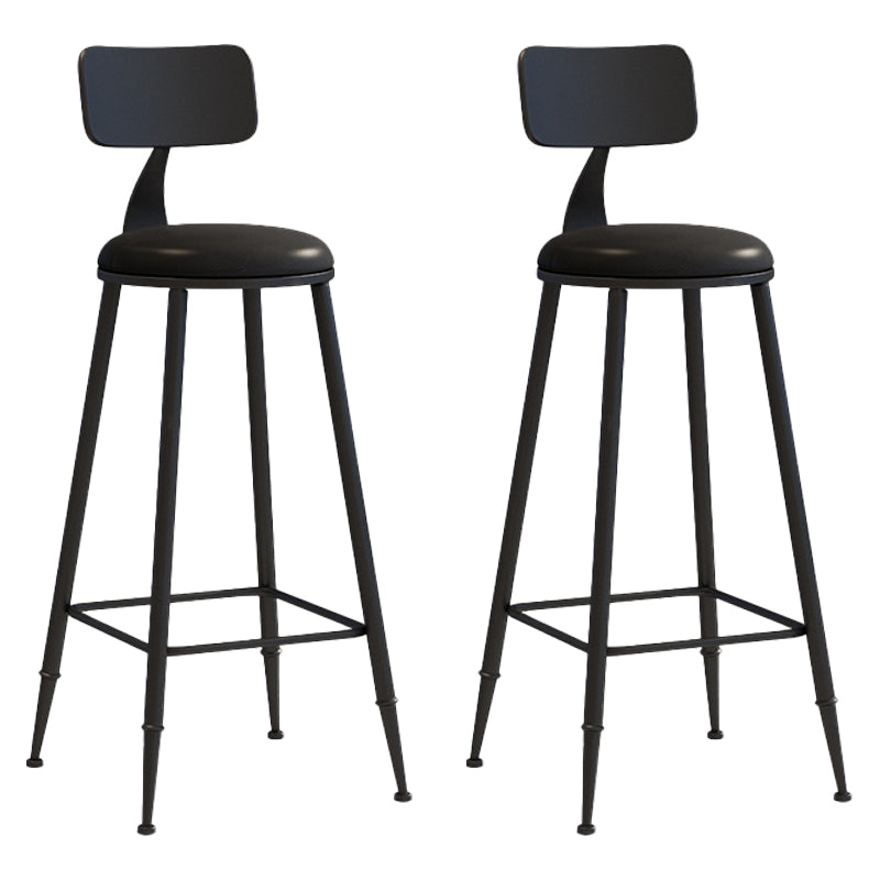 Industrial Iron Bar Stool Bar Height Armless Stool with Cushion