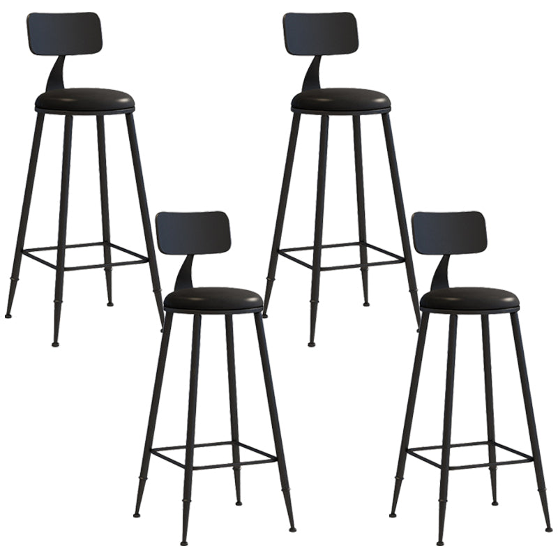 Industrial Iron Bar Stool Bar Height Armless Stool with Cushion