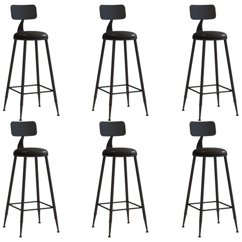 Industrial Iron Bar Stool Bar Height Armless Stool with Cushion