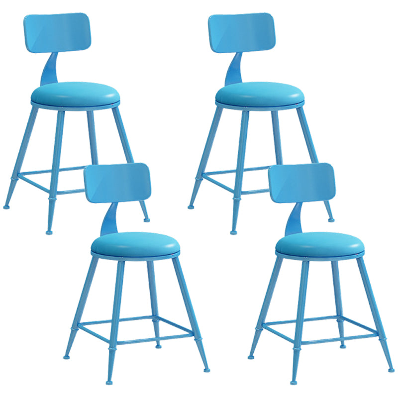 Industrial Iron Bar Stool Bar Height Armless Stool with Cushion