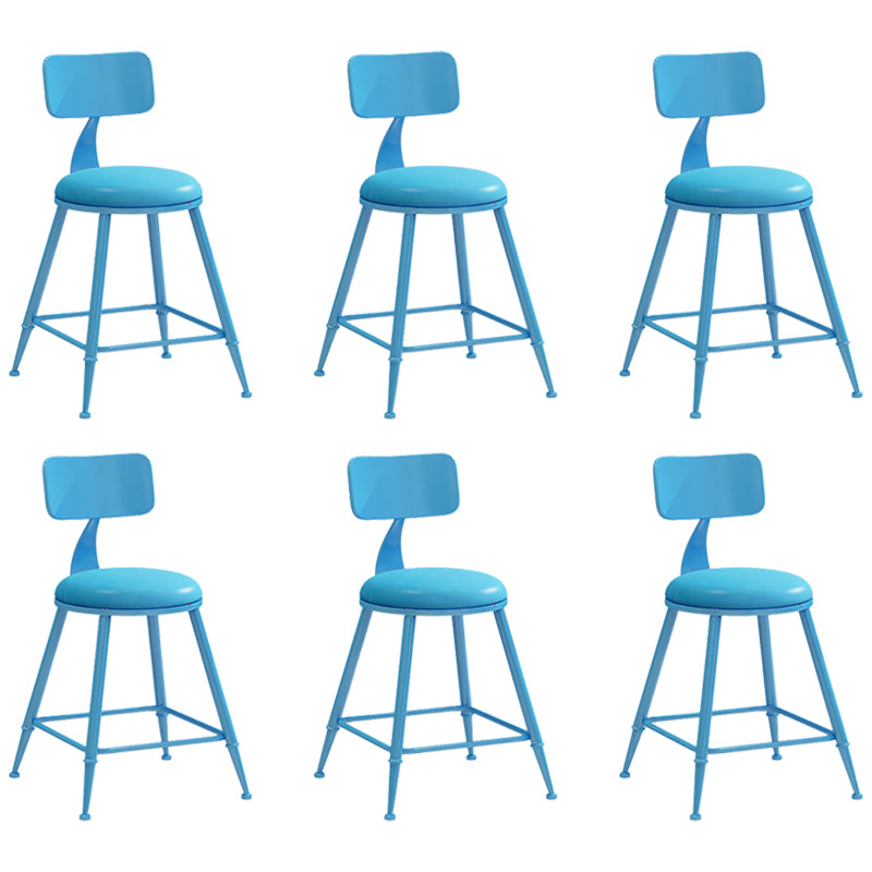 Industrial Iron Bar Stool Bar Height Armless Stool with Cushion