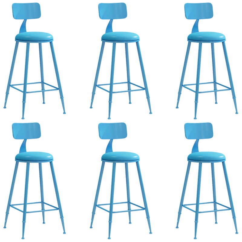 Industrial Iron Bar Stool Bar Height Armless Stool with Cushion