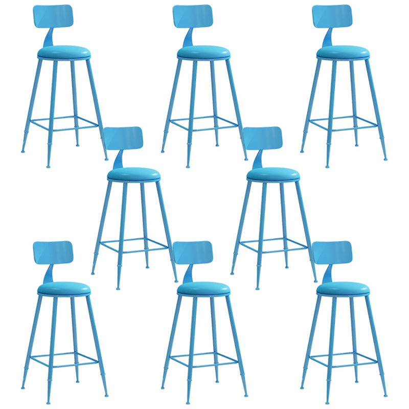 Industrial Iron Bar Stool Bar Height Armless Stool with Cushion