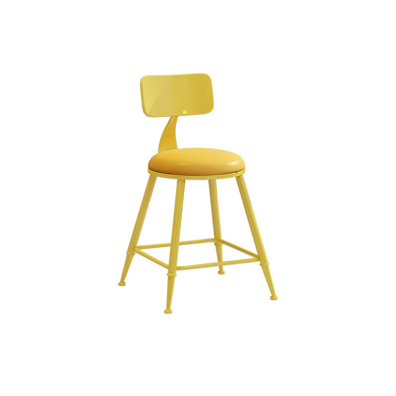 Industrial Iron Bar Stool Bar Height Armless Stool with Cushion