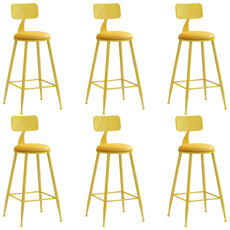 Industrial Iron Bar Stool Bar Height Armless Stool with Cushion