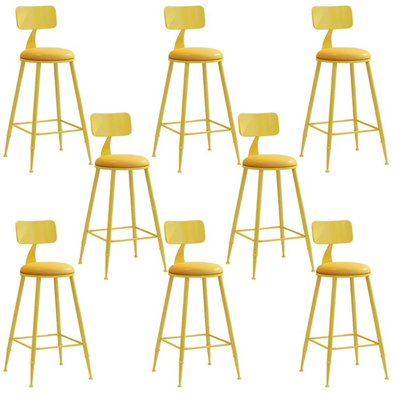 Industrial Iron Bar Stool Bar Height Armless Stool with Cushion