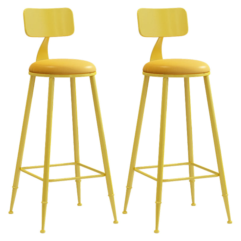 Industrial Iron Bar Stool Bar Height Armless Stool with Cushion