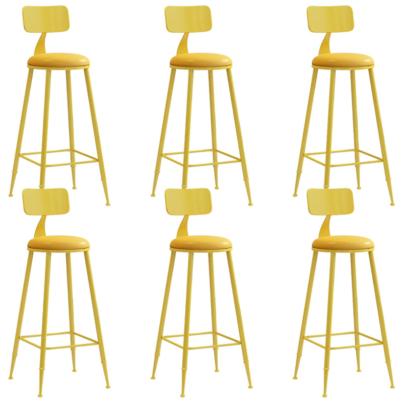 Industrial Iron Bar Stool Bar Height Armless Stool with Cushion