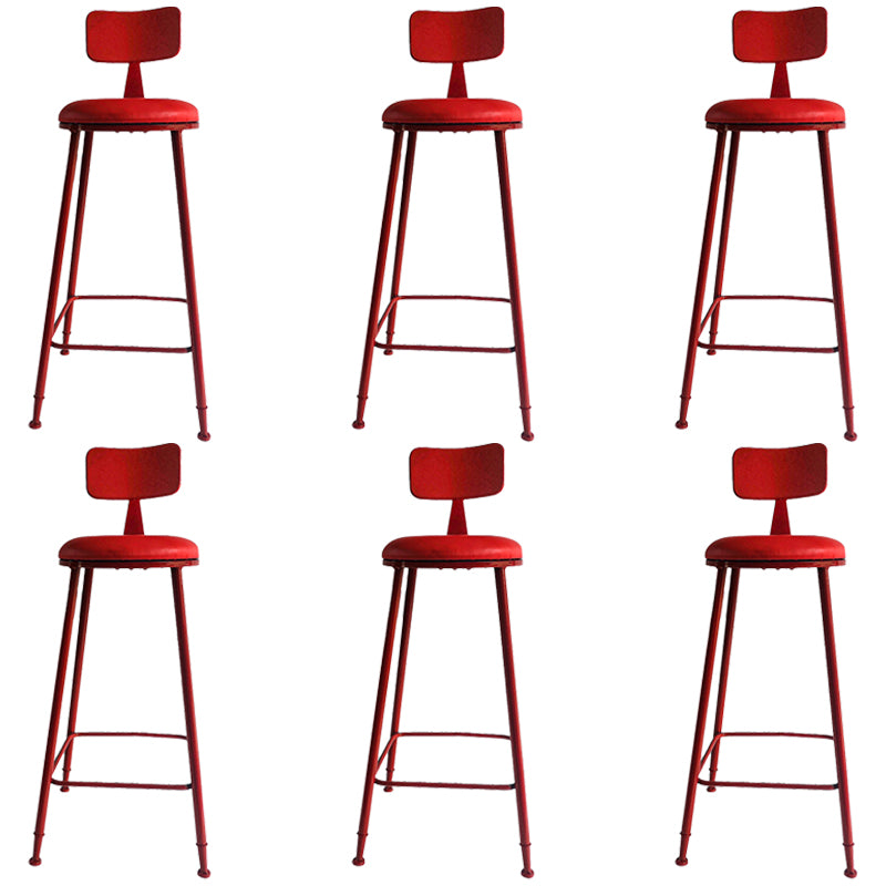 Industrial Iron Bar Stool Bar Height Armless Stool with Cushion