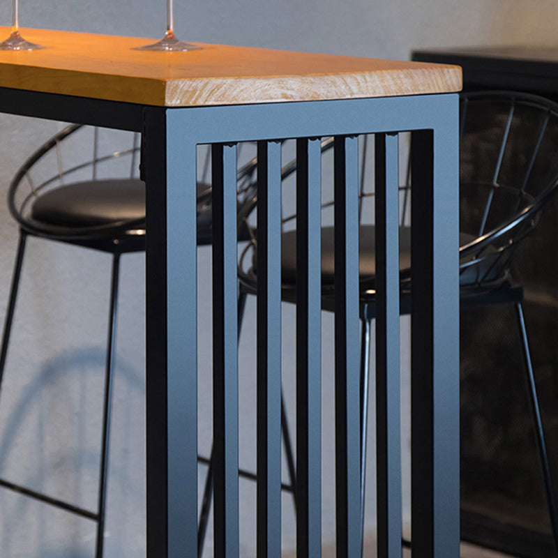 Black Metal Bar Stool Industrial Bar Height Armless Stool with Cushion