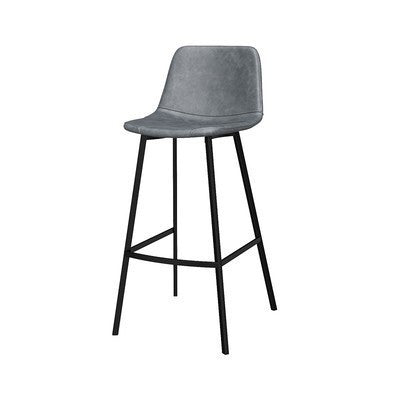 Glam Metal Bar Stools Faux Leather Barstools with Black Legs