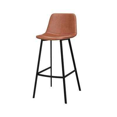 Glam Metal Bar Stools Faux Leather Barstools with Black Legs