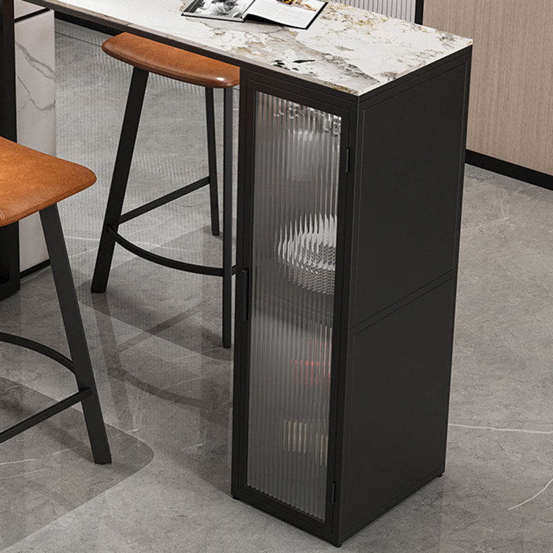 Glam Metal Bar Stools Faux Leather Barstools with Black Legs