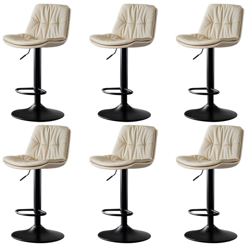Faux Leather Bar Stools Swivel Adjustable Height Barstool with Footrest