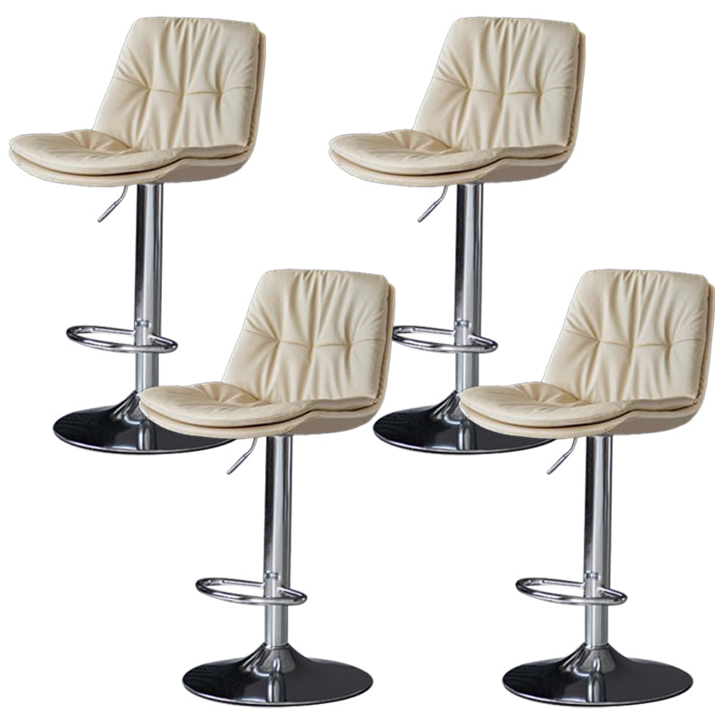 Faux Leather Bar Stools Swivel Adjustable Height Barstool with Footrest