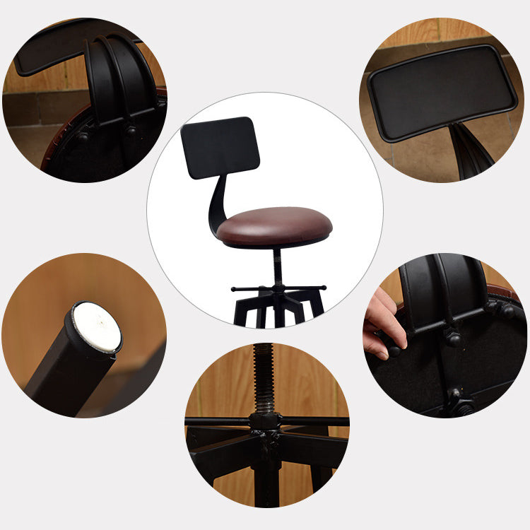 Industrial Metal Bar Stool Swivel Adjustable Height Patio Bar Stool
