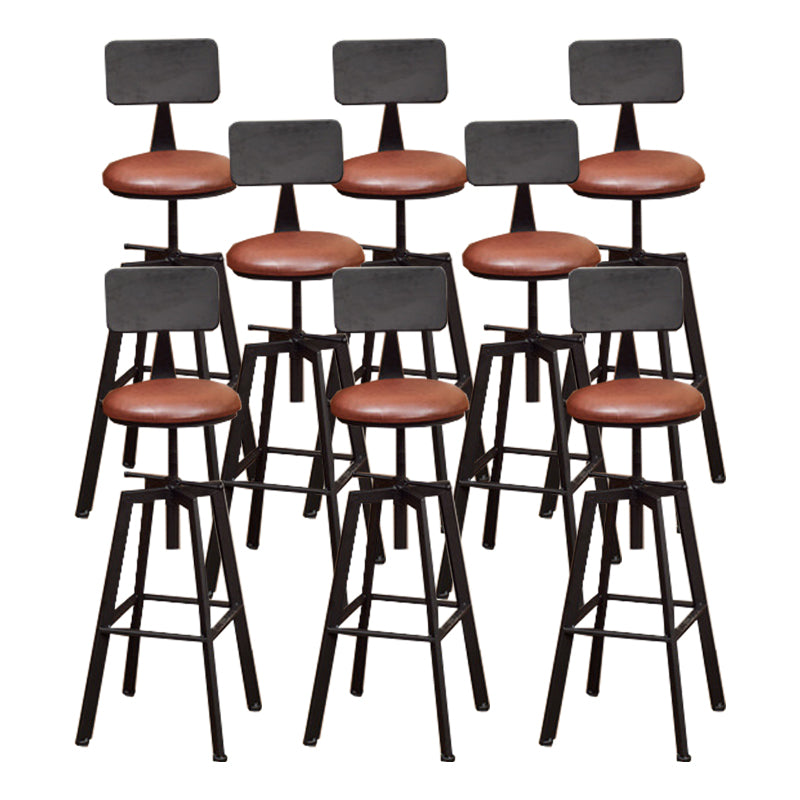 Industrial Metal Bar Stool Swivel Adjustable Height Patio Bar Stool