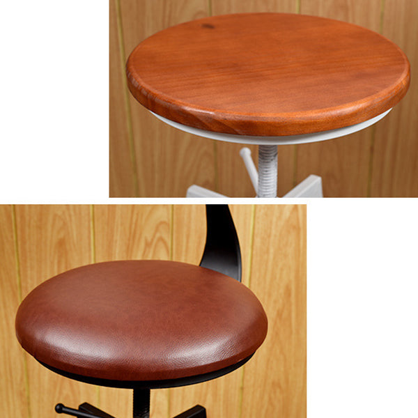 Industrial Metal Bar Stool Swivel Adjustable Height Patio Bar Stool