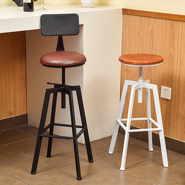 Industrial Metal Bar Stool Swivel Adjustable Height Patio Bar Stool