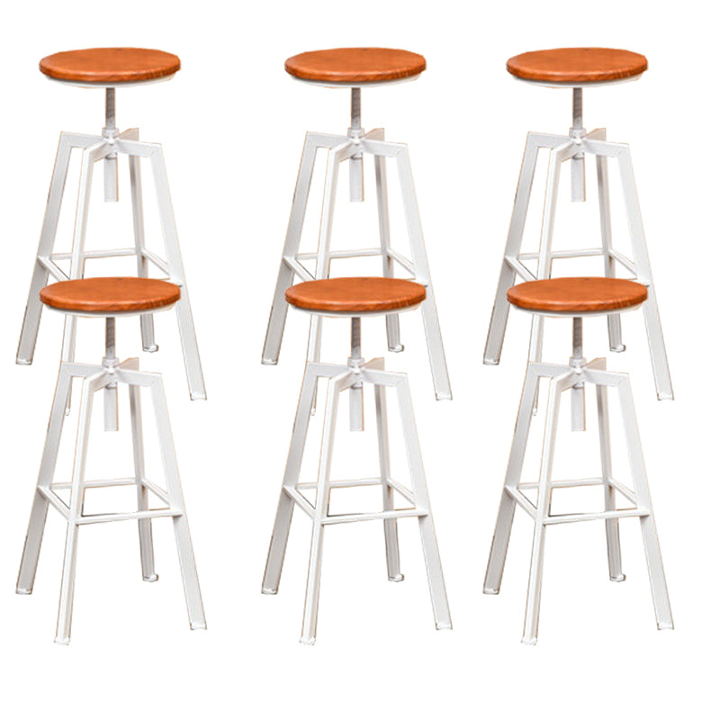 Industrial Metal Bar Stool Swivel Adjustable Height Patio Bar Stool