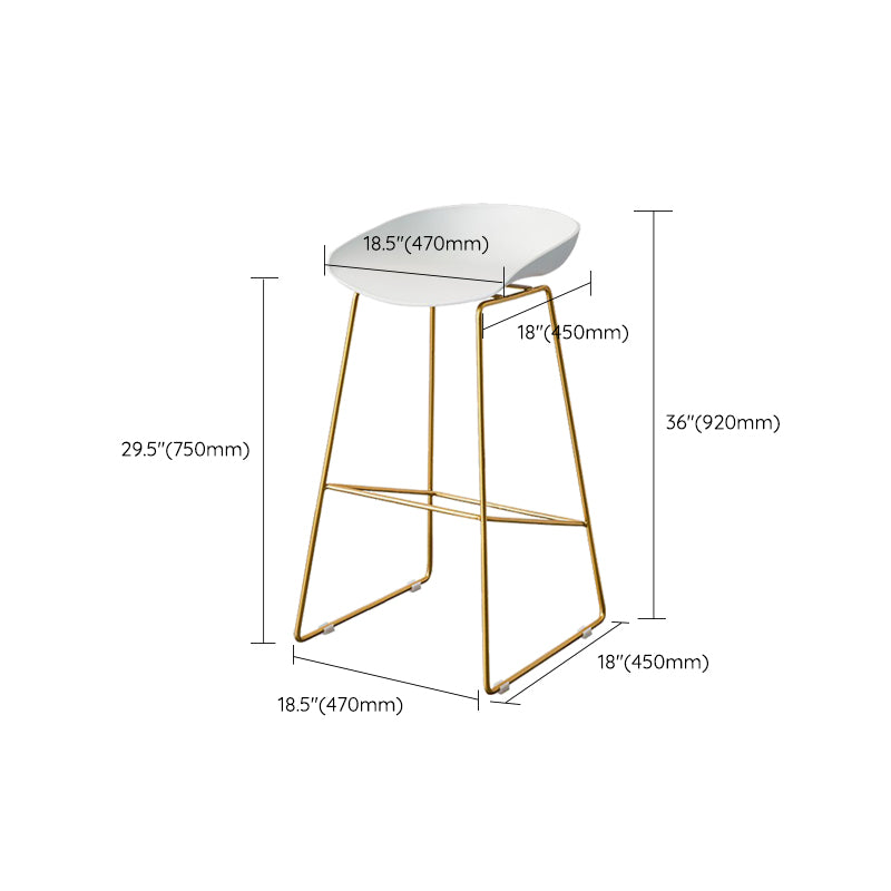 Scandinavian Metal Bar Stool Acrylic Patio Bar Stool with Gold Base