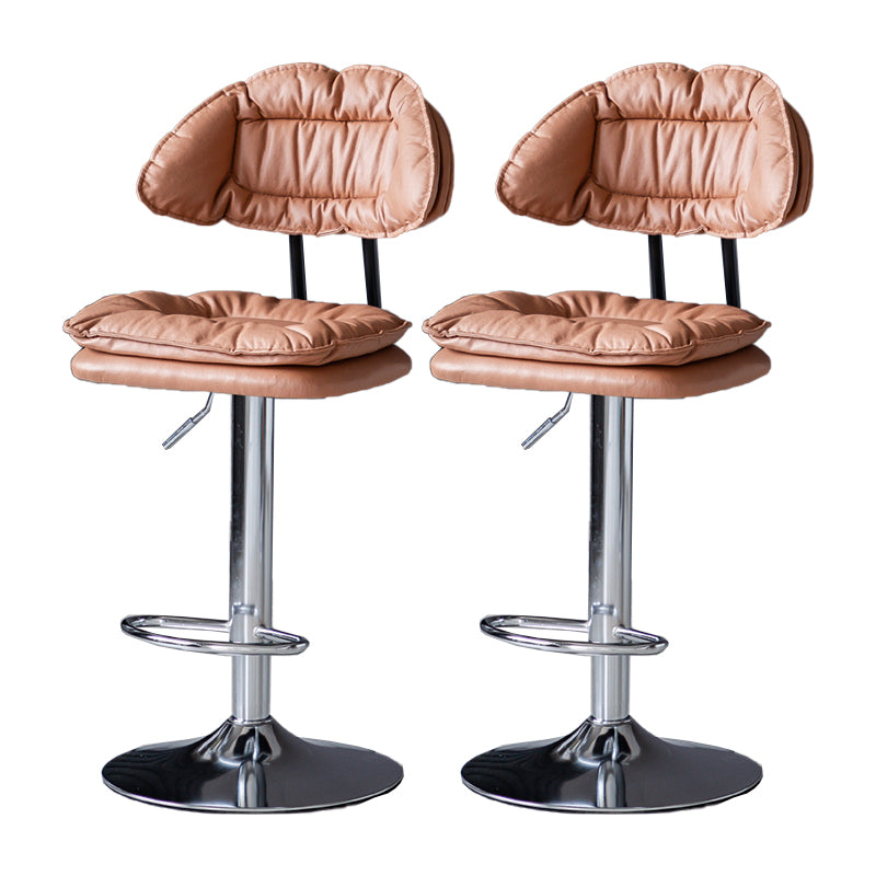 Industrial Metal Adjustable Swivel Barstool Patio Bar Stool with Cushion