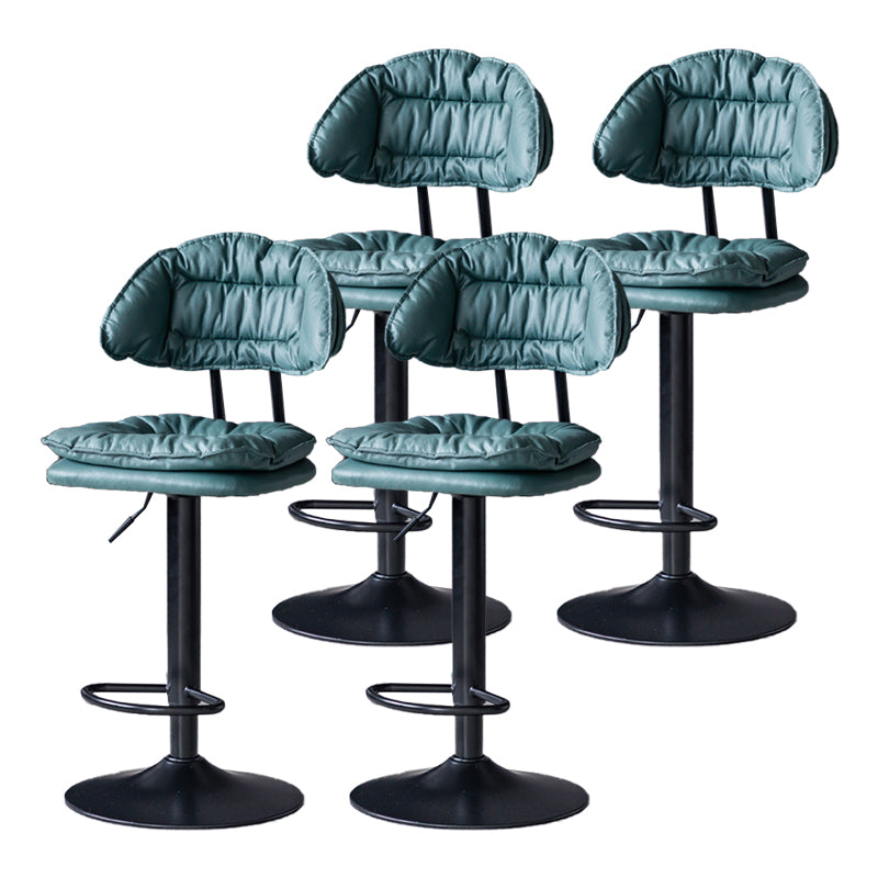 Industrial Metal Adjustable Swivel Barstool Patio Bar Stool with Cushion