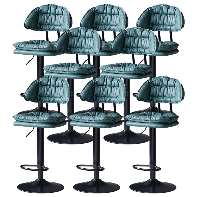 Industrial Metal Adjustable Swivel Barstool Patio Bar Stool with Cushion