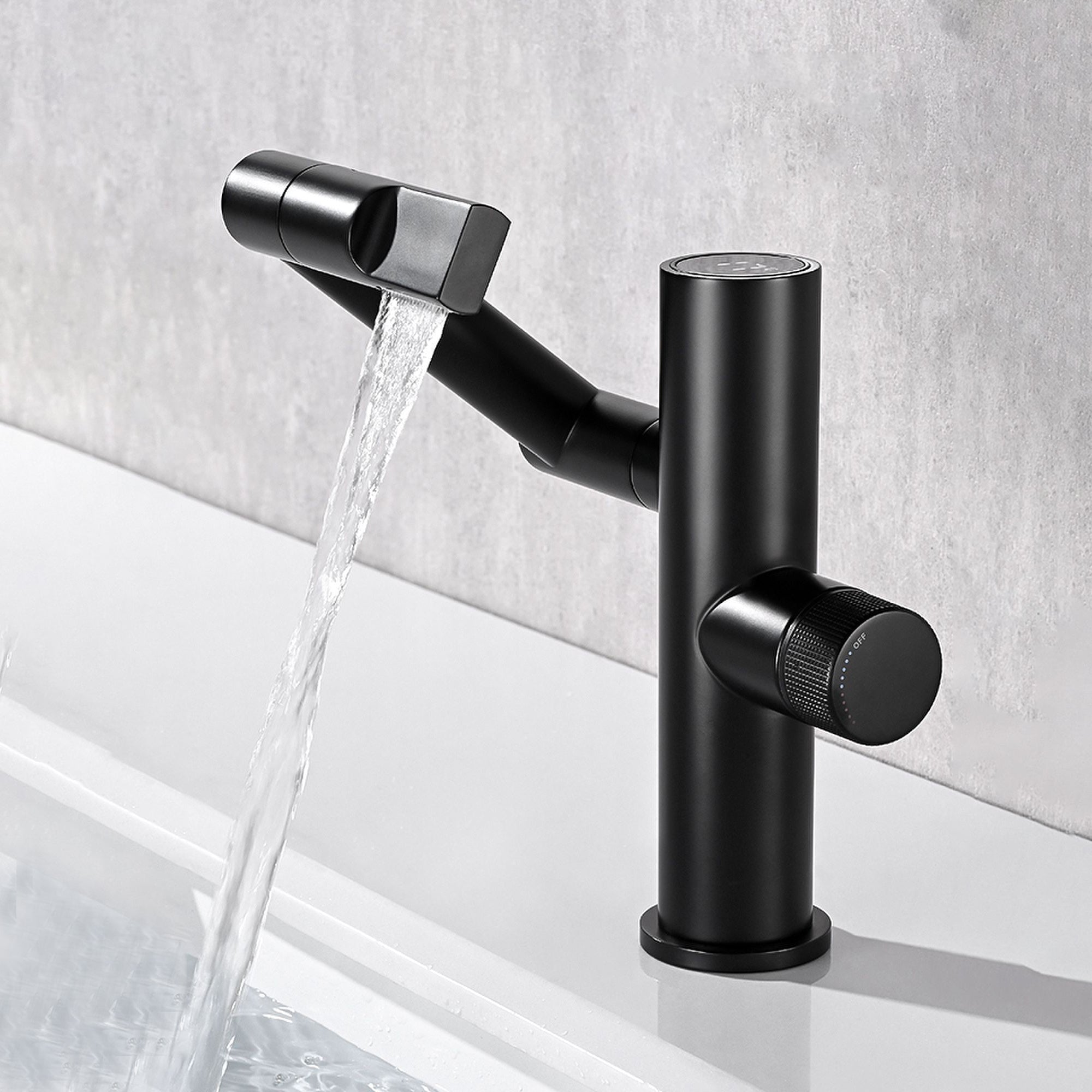 Waterfall Spout Basin Lavatory Faucet Modern Metal Lavatory Faucet