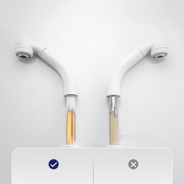 Modern Low Profile Kitchen Faucet Bathroom Sink Faucet in White
