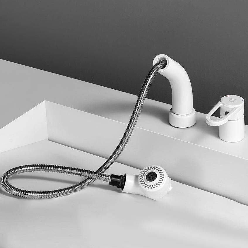 Modern Low Profile Kitchen Faucet Bathroom Sink Faucet in White