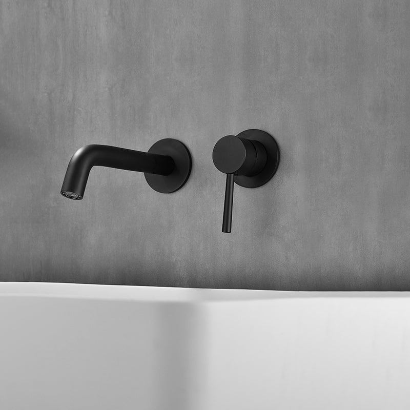 Single Handle Bathroom Faucet Modern Wall Mounted Widespread Lavatory Faucet