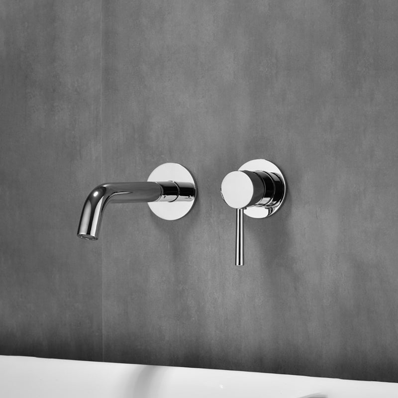 Single Handle Bathroom Faucet Modern Wall Mounted Widespread Lavatory Faucet