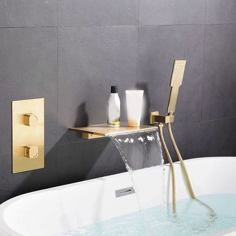 Wall Mounted Metal Freestanding Tub Filler Waterfall Freestanding Faucet