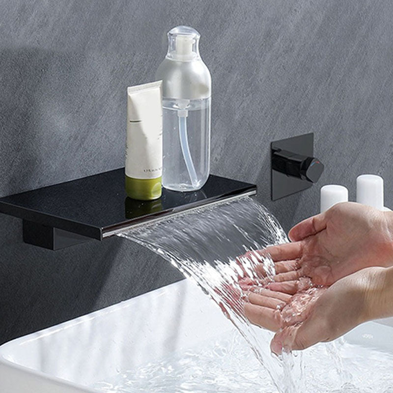 Wall Mounted Metal Freestanding Tub Filler Waterfall Freestanding Faucet