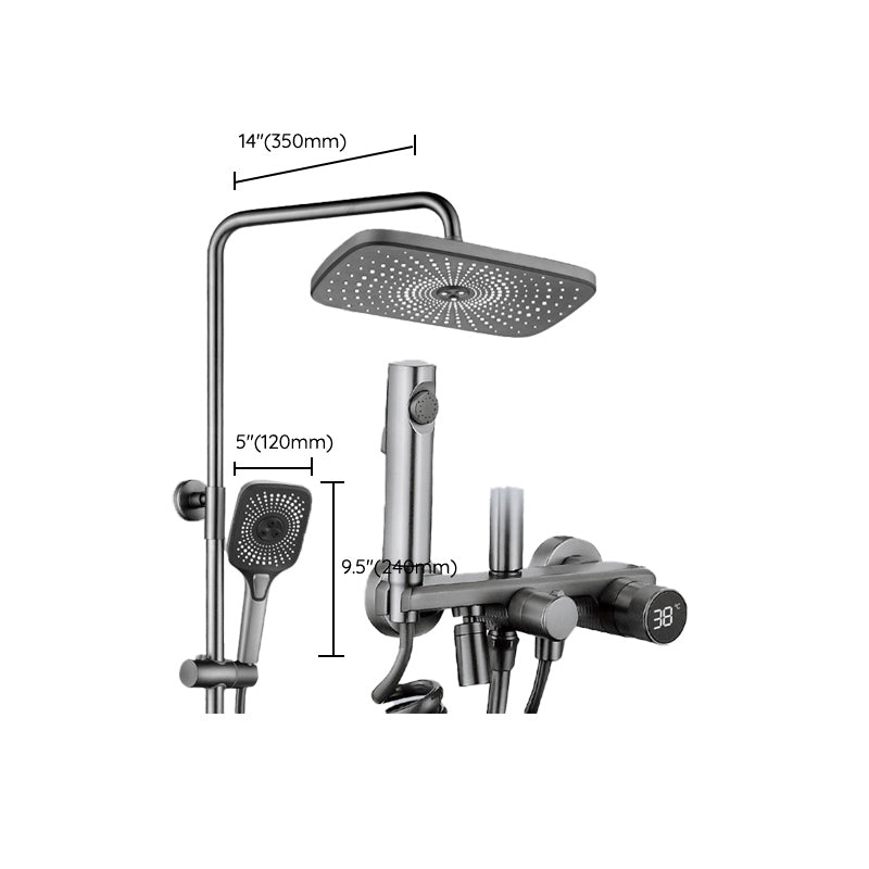 Temperature Control Shower System  Valve Included Brass Wall Mounted Shower Combo