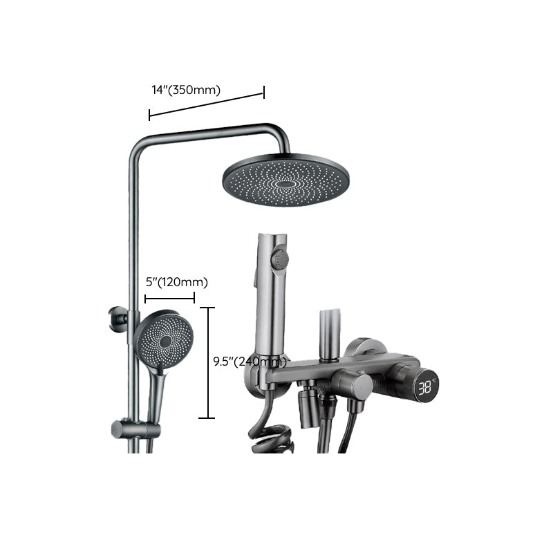 Temperature Control Shower System  Valve Included Brass Wall Mounted Shower Combo